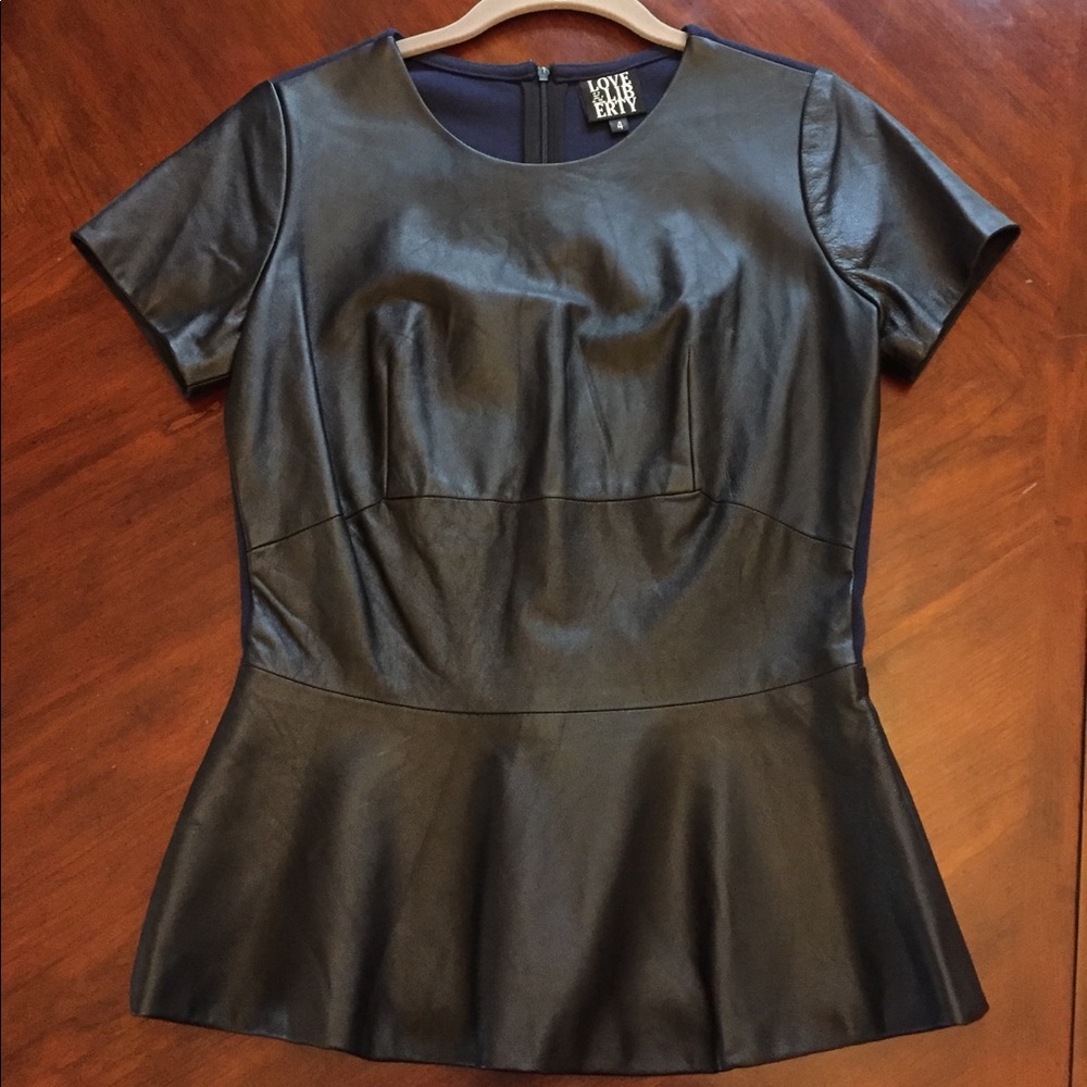 Black leather top